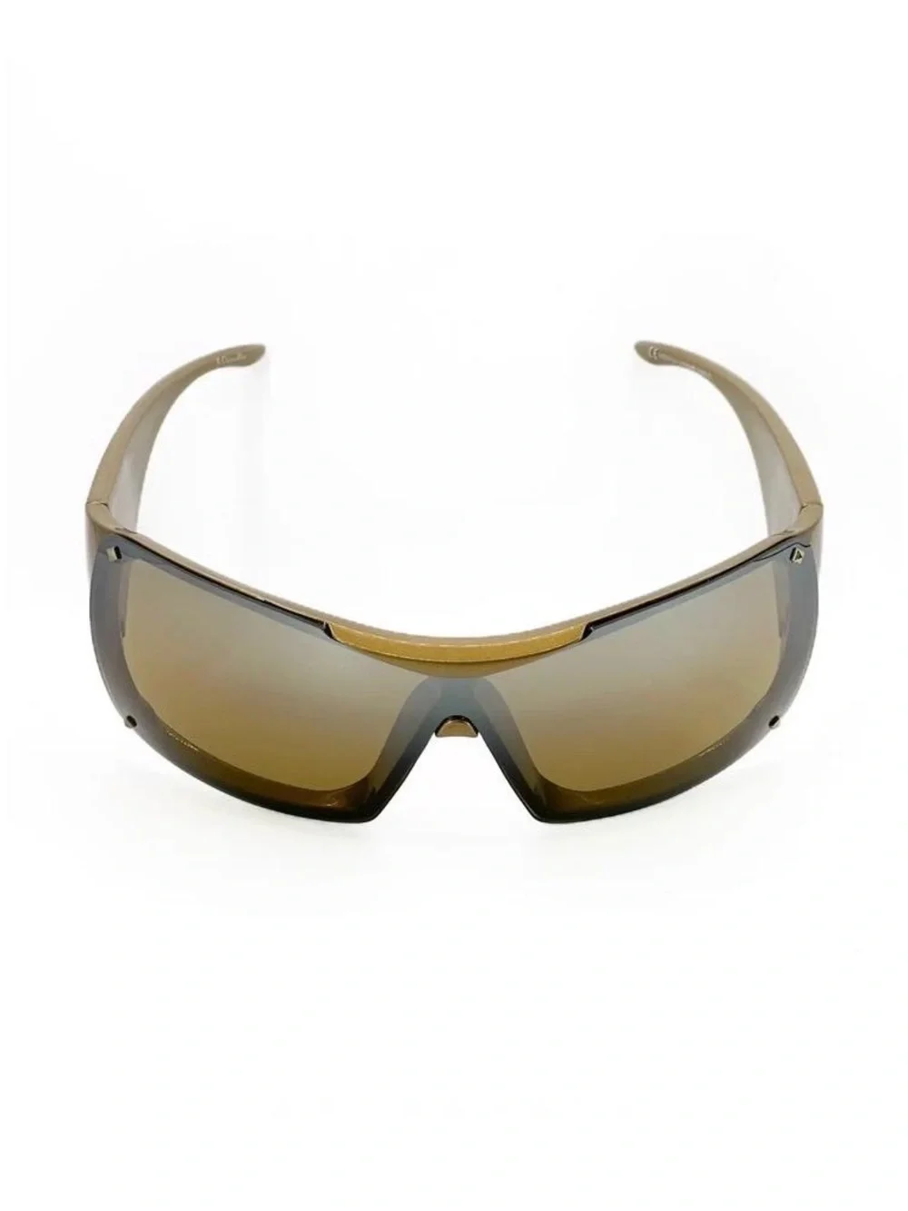 Dior  Brown Shield Sunglasses with White Logo